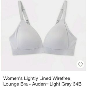 Auden Lightly Lined Wirefree Lounge Bra Grey 34B